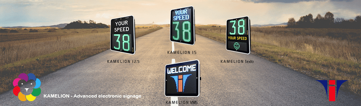Speed display signs line Kamelion - Variable message sign - Traffic Innovation