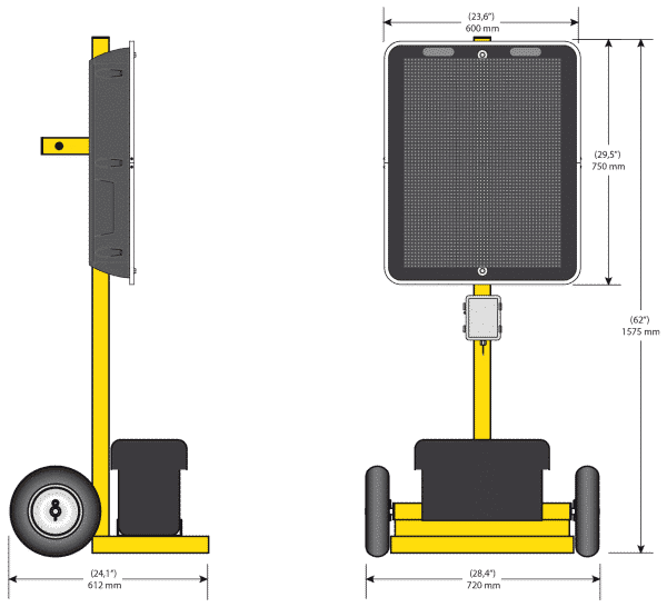 Technical specifications of the portable speed display sign KAM-DOLLY - Traffic Innovation