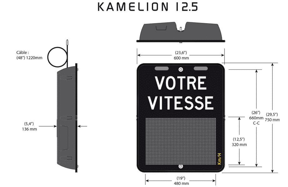 Afficheur de vitesse Kam-12-5 dessin technique