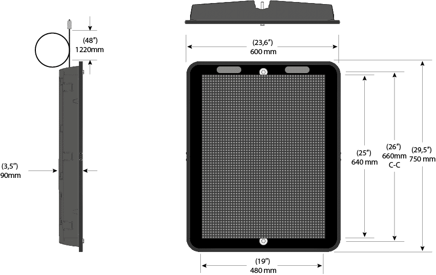 Afficheur de vitesse kam-15 dessin technique