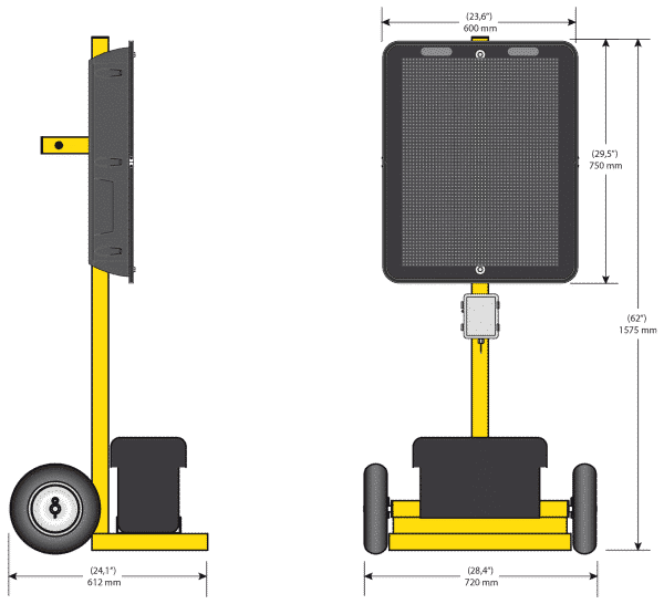 Afficheur de vitesse kamelion dolly dessin technique