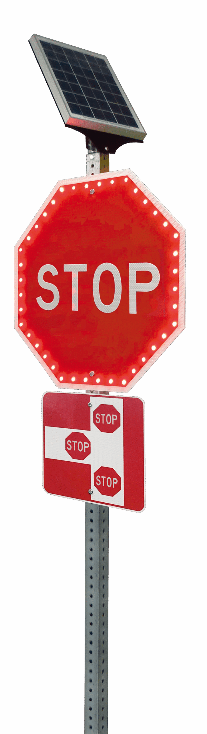 Led stop sign solar traffic control device