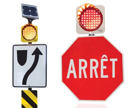 8ʺ Smart Flashing Beacon - LED Traffic sign - THIN - Traffic Innovation