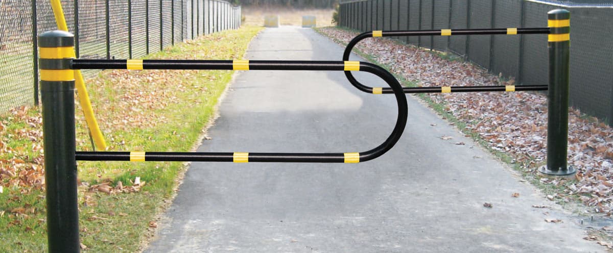 Chicane simple pour piste cyclable CHSX à l'entrée de voies cyclables - Sécurité pistes cyclables - Trafic Innovation