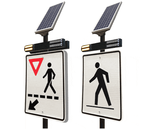 Rectangular rapid flash beacon RRFB Model L - LED electronic sign - THIN - Traffic Innovation