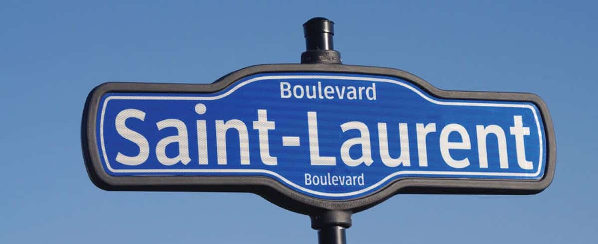 Panneau de nom de rue décoratif Imavision à Montréal - Panneaux noms de rue odonymique - Trafic Innovation