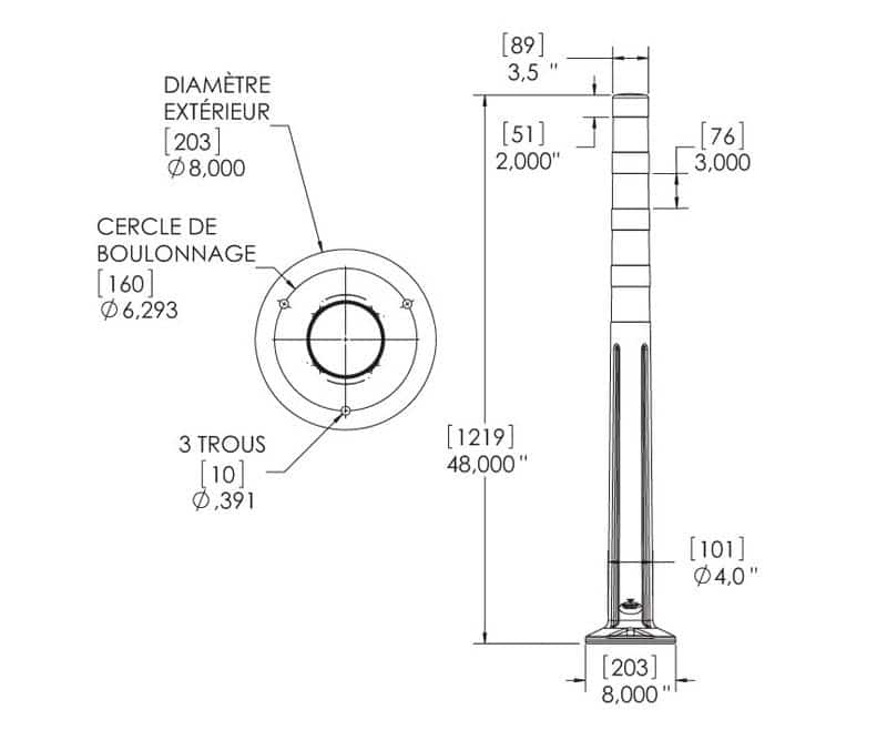 Spécifications techniques du délinéateur DEFLEX flexible pour stationnement - Délinéateurs routiers DEFLEX - Trafic Innovation Spécifications techniques du délinéateur DEFLEX flexible pour stationnement - Délinéateurs routiers DEFLEX - Trafic Innovation