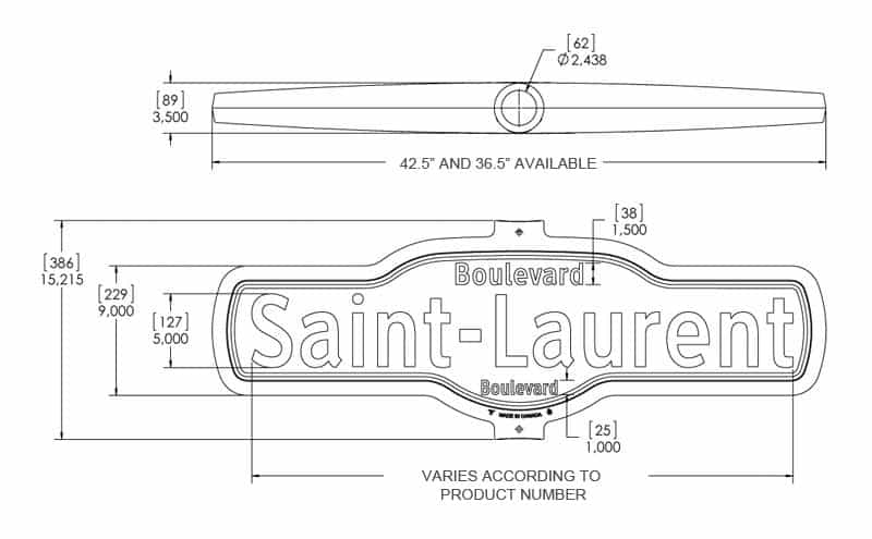 Technical specifications of the Imavision decorative street name sign - Odonymic street names signs - Traffic Innovation