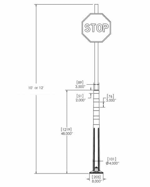Technical specifications of the DEFLEXSIGN traffic post and road delineator - DEFLEX Bollards and delineators - Traffic Innovation