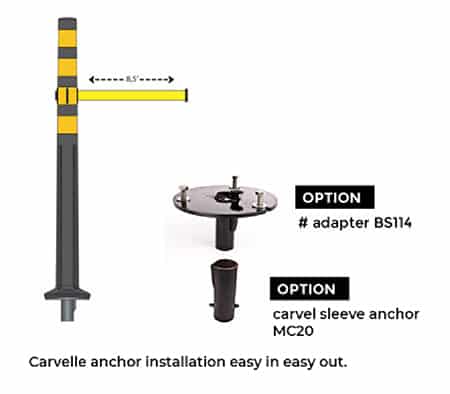 DEFLEX crowd control delineator with carvelle anchor - DEFLEX Bollards and delineators - Traffic Innovation