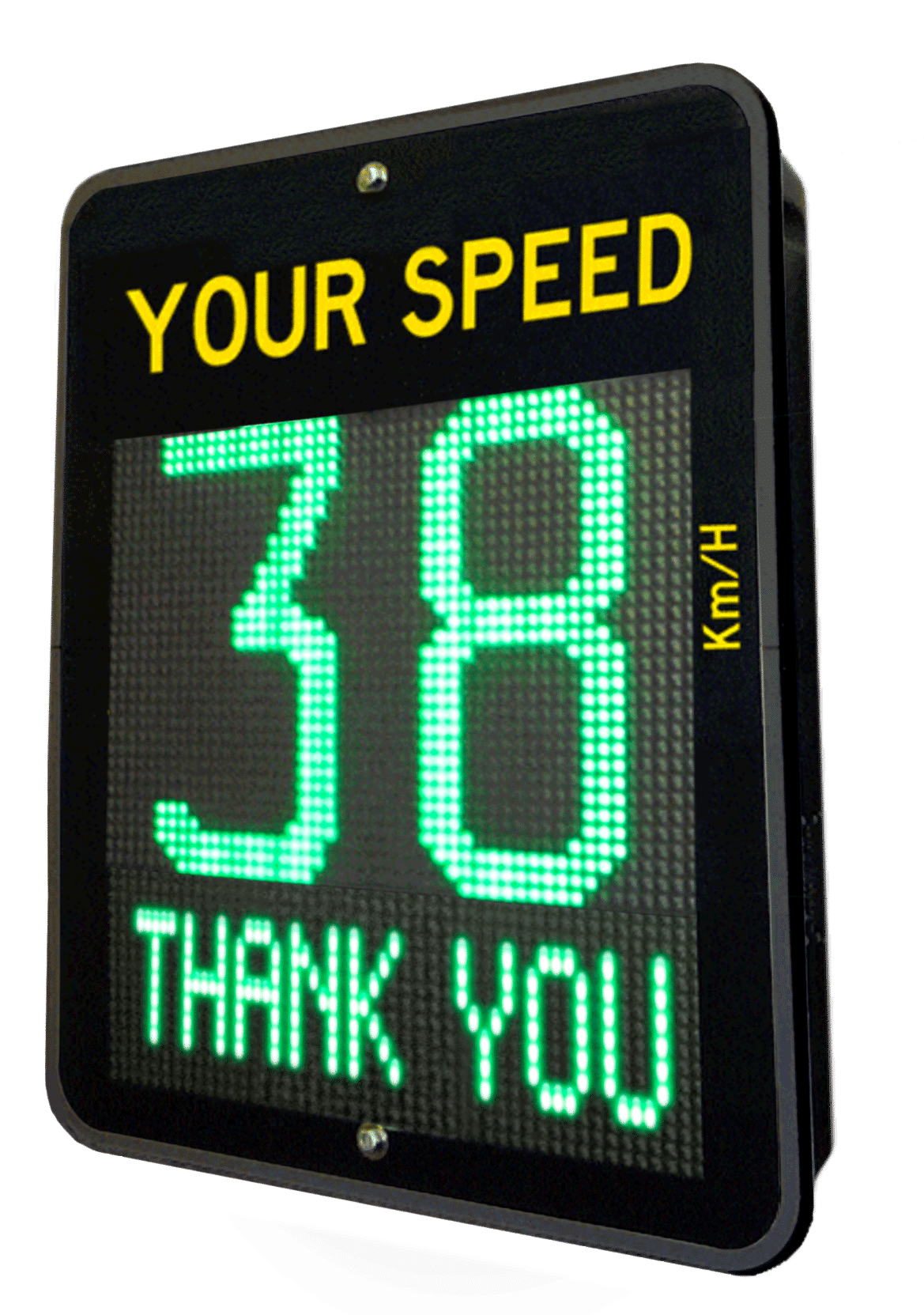 Kamelion texto speed display sign thank you message