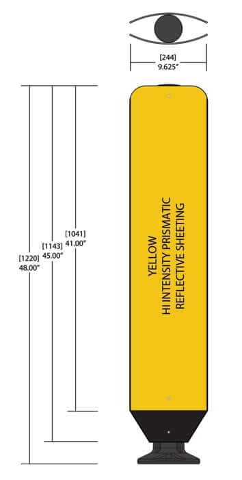 Technical specifications of the Zoneguard flexible traffic sign panel - DEFLEX Bollards and delineators - Traffic Innovation