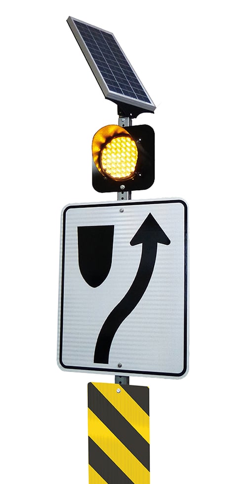 8ʺ Smart Flashing Beacon - LED Traffic sign - THIN - Traffic Innovation