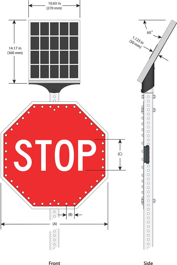 Technical specifications of the Solar LED stop sign - Traffic Innovation