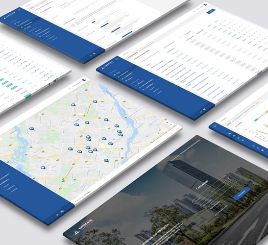 Écrans pour la plateforme de gestion à distance de la signalisation électronique Navigate Traffic Cloud par Trafic Innovation