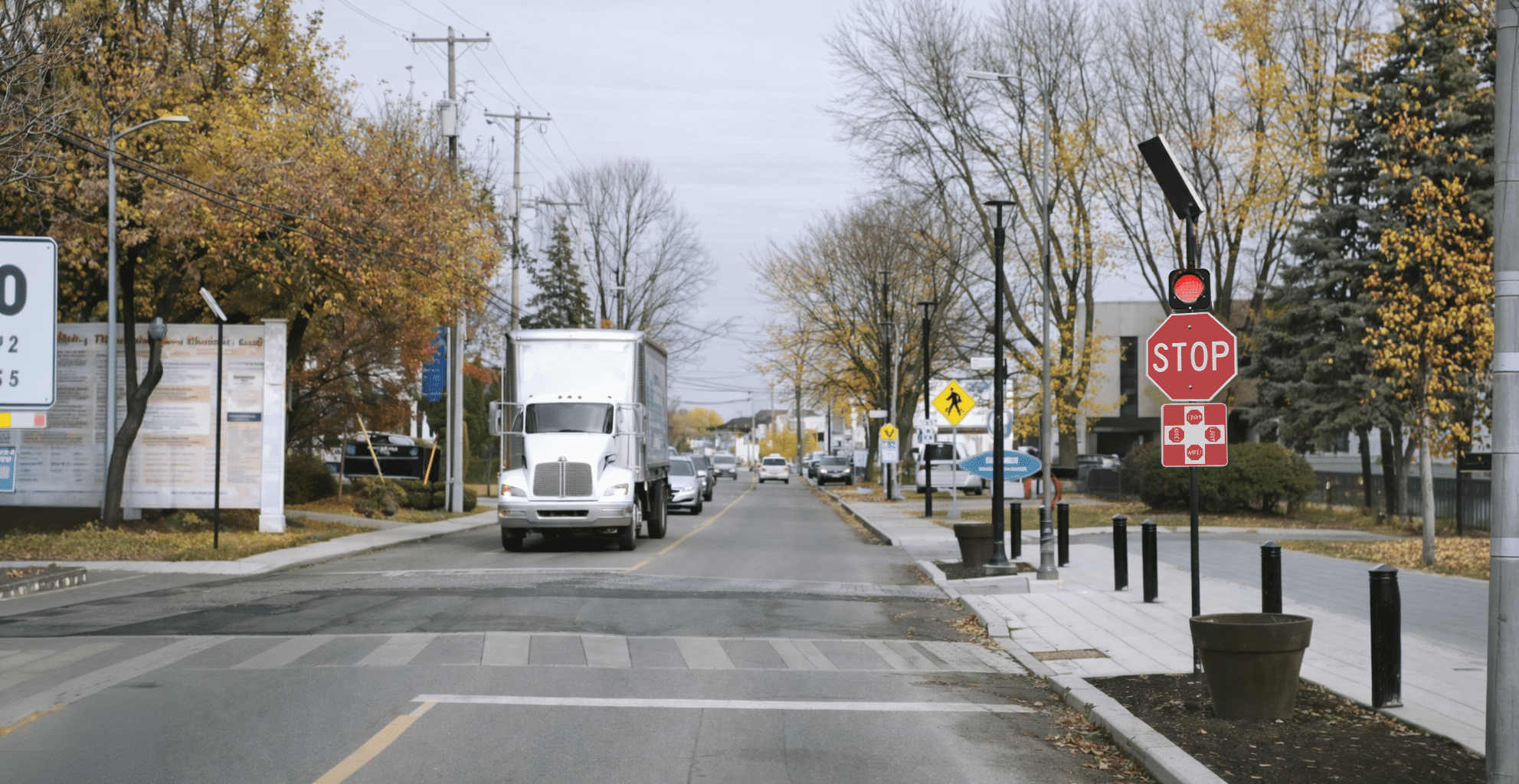 8ʺ Smart Flashing Beacon - Electronic Traffic Sign - THIN  - Traffic Innovation