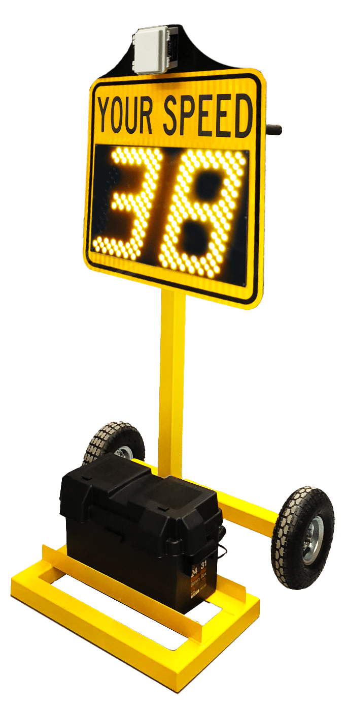 Thin dolly portable speed display sign trailer Thin dolly portable speed display sign trailer